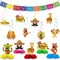 Fiesta Party Decorations Set – Plastic Papel Picado Banner, Hanging Swirls & Honeycomb Centerpieces – Cinco de Mayo Mexican Theme Party Supplies for Taco Party, Birthday & Day of the Dead Decor – Perfect for Mother's Day Card Making Displays